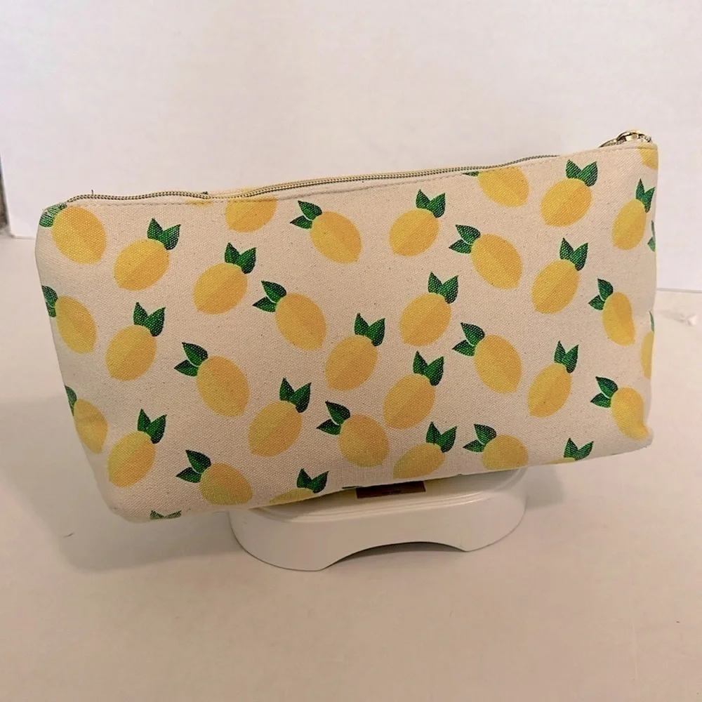 dabney lee cosmetic bag lemon themed GUC